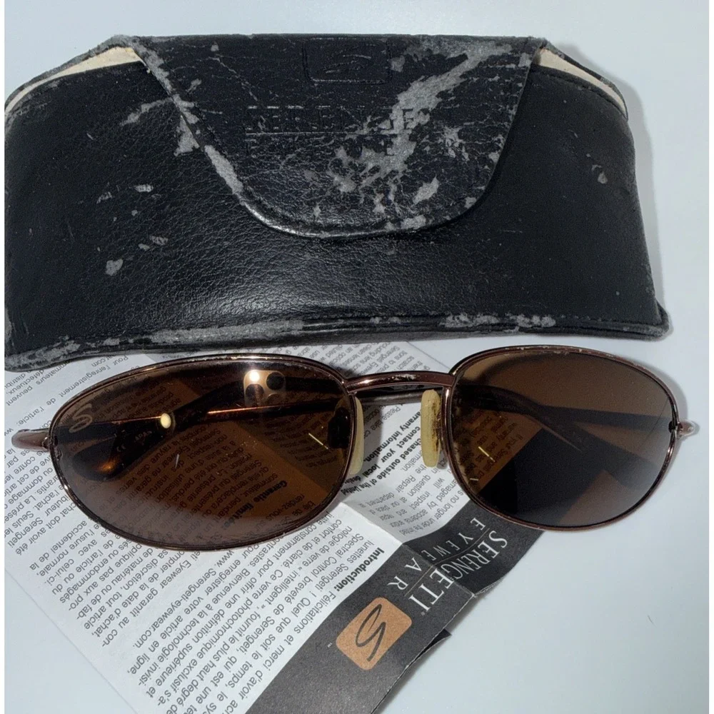 Serengeti Pergulla Authentic VTG C6877 Wrap Sunglasses Polarized & Leather Case